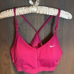 Nike Sports Bra Hot Pink Fuchsia Mesh Adjustable Straps Medium